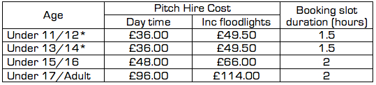 11 a side Football Match Hire Fees Andover Sports Academy